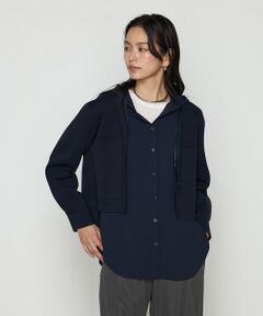 COMME CA COMFORT / コムサ・コンフォート（Lサイズ） その他アウター | 〔 +サイズ 〕 ブライトストレッチヤーン ミラノリブシャツジャケット