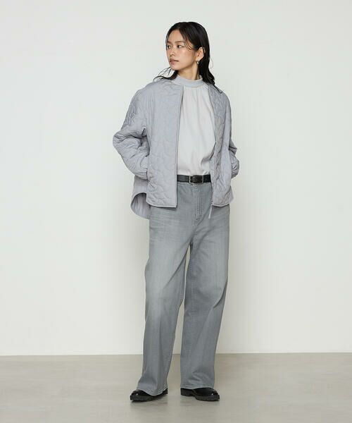 COMME CA COMFORT / コムサ・コンフォート（Lサイズ） ブルゾン | 〔 +サイズ 〕 波柄Wキルト ノーカラーブルゾン | 詳細1