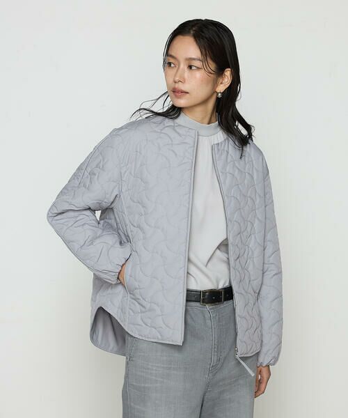 COMME CA COMFORT / コムサ・コンフォート（Lサイズ） ブルゾン | 〔 +サイズ 〕 波柄Wキルト ノーカラーブルゾン | 詳細3