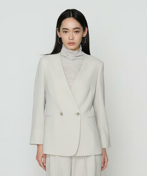 COMME CA COMFORT / コムサ・コンフォート（Lサイズ） セットアップ | 〔 TALLサイズ 〕 【セットアップ対応】アチェローザダブルクロス ノーカラージャケット | 詳細5