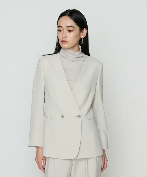 COMME CA COMFORT / コムサ・コンフォート（Lサイズ） セットアップ | 〔 TALLサイズ 〕 【セットアップ対応】アチェローザダブルクロス ノーカラージャケット | 詳細6