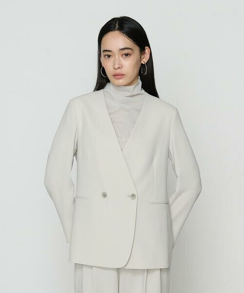 COMME CA COMFORT / コムサ・コンフォート（Lサイズ） セットアップ | 〔 TALLサイズ 〕 【セットアップ対応】アチェローザダブルクロス ノーカラージャケット | 詳細7