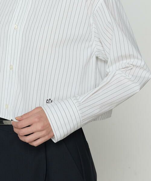 COMME CA COMFORT / コムサ・コンフォート（Lサイズ） シャツ・ブラウス | 〔 TALLサイズ 〕 ストライプタイプライター／バルキーオックスフォード クロップドシャツ | 詳細9