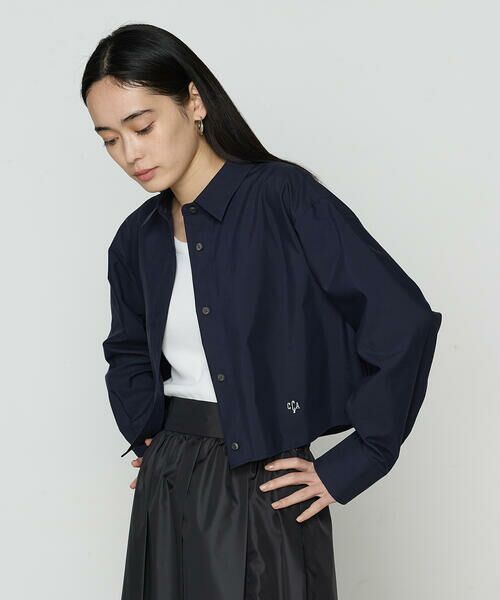 COMME CA COMFORT / コムサ・コンフォート（Lサイズ） シャツ・ブラウス | 〔 TALLサイズ 〕 ストライプタイプライター／バルキーオックスフォード クロップドシャツ | 詳細17