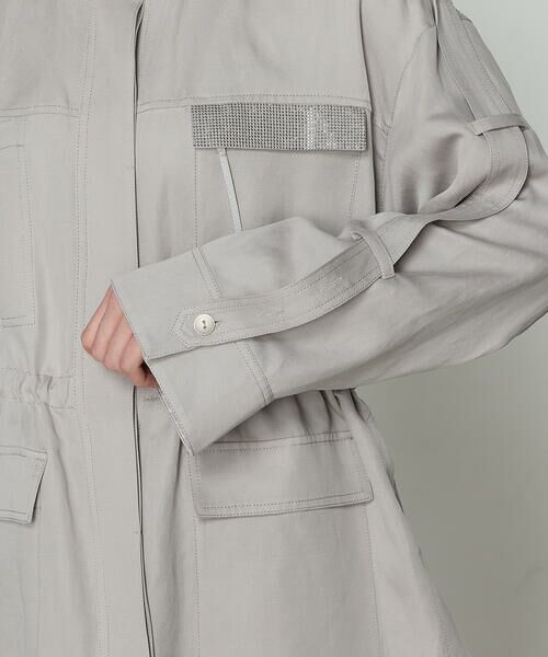 COMME CA COMFORT / コムサ・コンフォート（Lサイズ） ブルゾン | 〔 TALLサイズ 〕 テンセルリネンサテン ミリタリー調シャツブルゾン | 詳細11