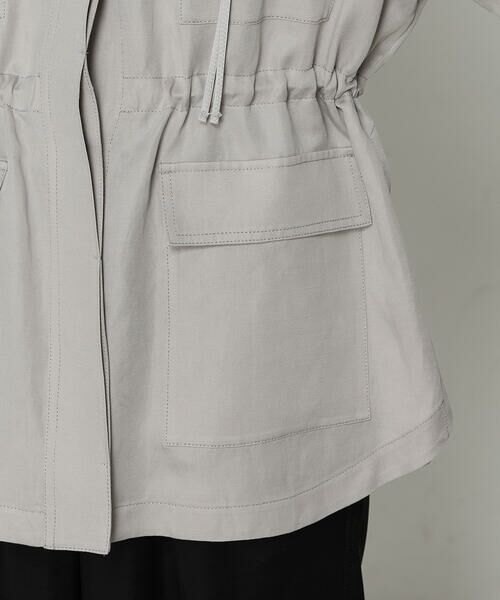 COMME CA COMFORT / コムサ・コンフォート（Lサイズ） ブルゾン | 〔 TALLサイズ 〕 テンセルリネンサテン ミリタリー調シャツブルゾン | 詳細13