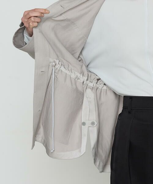 COMME CA COMFORT / コムサ・コンフォート（Lサイズ） ブルゾン | 〔 TALLサイズ 〕 テンセルリネンサテン ミリタリー調シャツブルゾン | 詳細15
