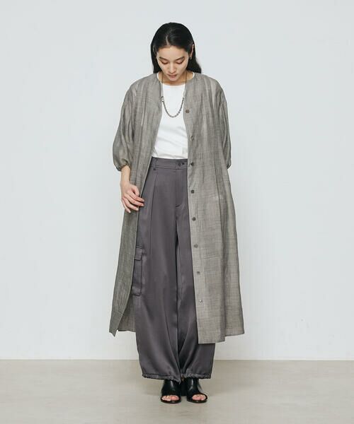 COMME CA COMFORT / コムサ・コンフォート（Lサイズ） ロング・マキシ丈ワンピース | 〔 TALLサイズ 〕 ラミーシャツ ドレス | 詳細2