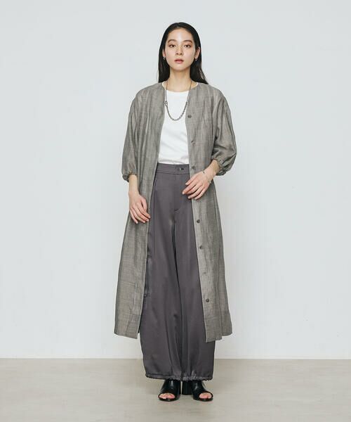 COMME CA COMFORT / コムサ・コンフォート（Lサイズ） ロング・マキシ丈ワンピース | 〔 TALLサイズ 〕 ラミーシャツ ドレス | 詳細3