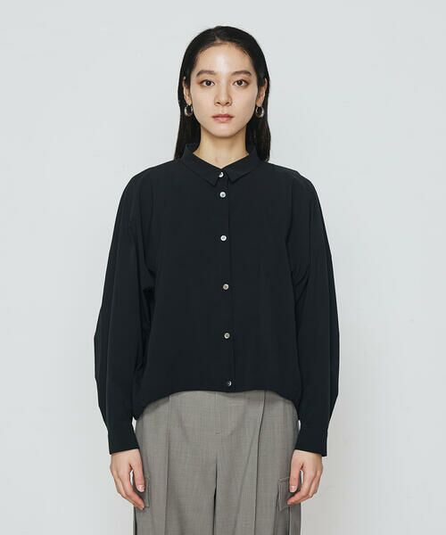 セール】 〔 +サイズ 〕 ストレッチタフタ シャツブルゾン