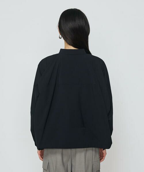 セール】 〔 +サイズ 〕 ストレッチタフタ シャツブルゾン