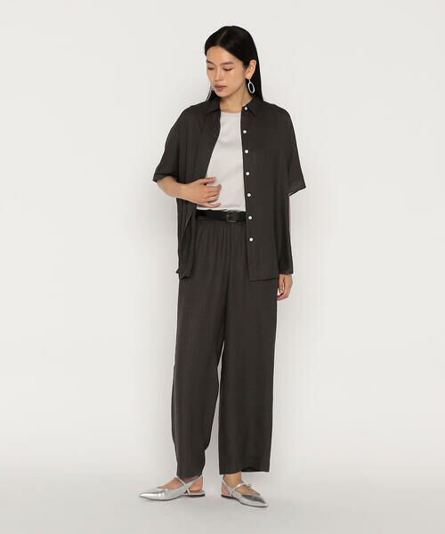 COMME CA COMFORT / コムサ・コンフォート（Lサイズ） その他パンツ | 〔 +サイズ 〕 麻調合繊 ワイドパンツ | 詳細2