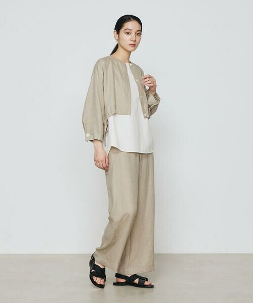 COMME CA COMFORT / コムサ・コンフォート（Lサイズ） その他パンツ | 〔 +サイズ 〕 麻調合繊 ワイドパンツ | 詳細16