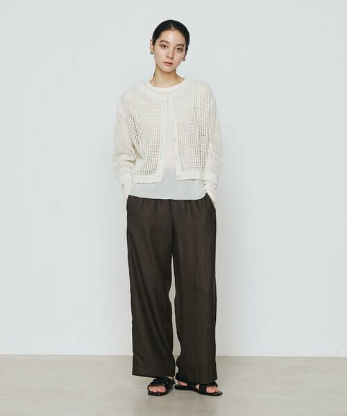 COMME CA COMFORT / コムサ・コンフォート（Lサイズ） その他パンツ | 〔 +サイズ 〕 麻調合繊 ワイドパンツ | 詳細25