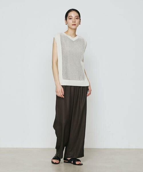 COMME CA COMFORT / コムサ・コンフォート（Lサイズ） その他パンツ | 〔 +サイズ 〕 麻調合繊 ワイドパンツ | 詳細27