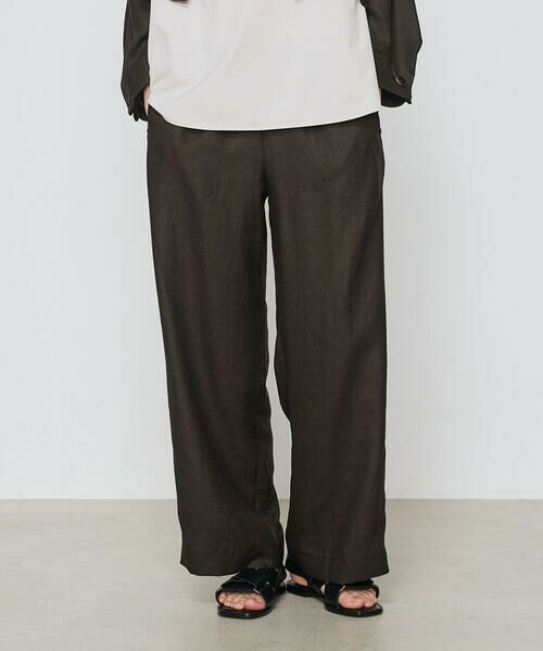 COMME CA COMFORT / コムサ・コンフォート（Lサイズ） その他パンツ | 〔 +サイズ 〕 麻調合繊 ワイドパンツ | 詳細28