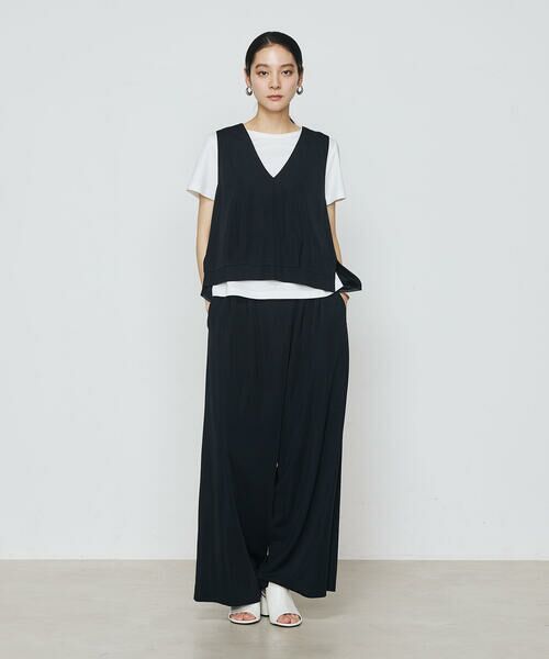 COMME CA COMFORT / コムサ・コンフォート(Lサイズ) その他パンツ | 〔 +サイズ 〕 ハイテンションポンチライト ジレセットアップ(09:ネイビー)