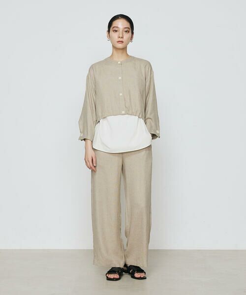 COMME CA COMFORT / コムサ・コンフォート(Lサイズ) シャツ・ブラウス | 〔 +サイズ 〕 麻調合繊 レイヤードブルゾン | 詳細5