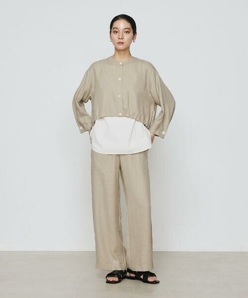 COMME CA COMFORT / コムサ・コンフォート(Lサイズ) シャツ・ブラウス | 〔 +サイズ 〕 麻調合繊 レイヤードブルゾン | 詳細6