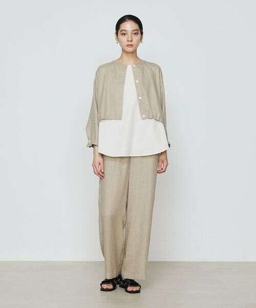 COMME CA COMFORT / コムサ・コンフォート(Lサイズ) シャツ・ブラウス | 〔 +サイズ 〕 麻調合繊 レイヤードブルゾン | 詳細7