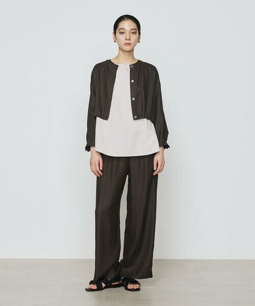 COMME CA COMFORT / コムサ・コンフォート(Lサイズ) シャツ・ブラウス | 〔 +サイズ 〕 麻調合繊 レイヤードブルゾン | 詳細19