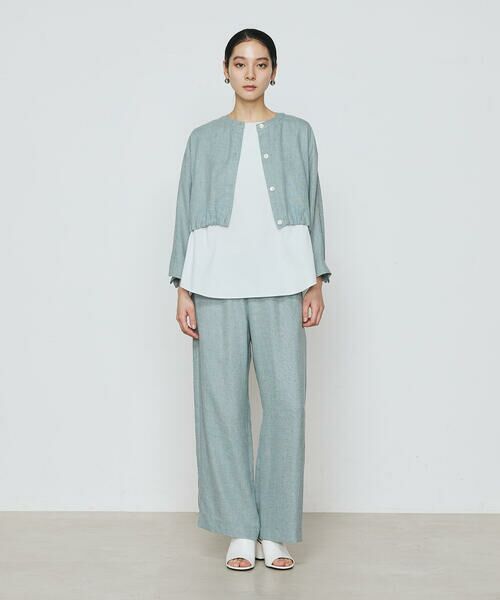 COMME CA COMFORT / コムサ・コンフォート(Lサイズ) シャツ・ブラウス | 〔 +サイズ 〕 麻調合繊 レイヤードブルゾン | 詳細22