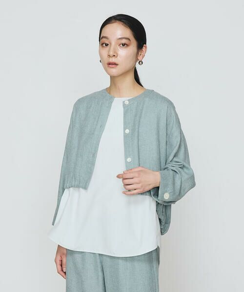 COMME CA COMFORT / コムサ・コンフォート(Lサイズ) シャツ・ブラウス | 〔 +サイズ 〕 麻調合繊 レイヤードブルゾン | 詳細24