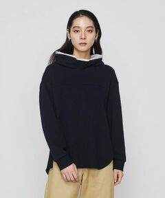 COMME CA COMFORT / コムサ・コンフォート（Lサイズ） スウェット | 〔 +サイズ 〕 ブークレダンボール レイヤード風フード付トレーナー