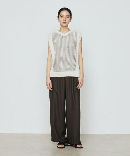 COMME CA COMFORT / コムサ・コンフォート（Lサイズ） その他トップス | 〔 +サイズ 〕 【2WAY】和紙×peフリーゼヤーン スクエアメッシュベスト | 詳細1