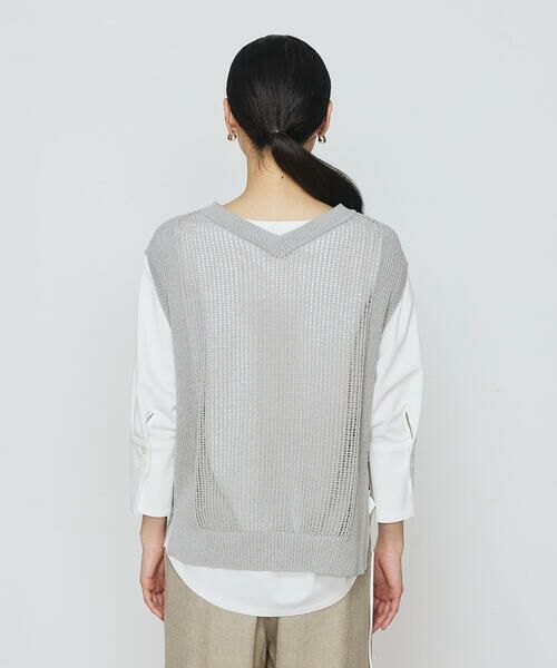COMME CA COMFORT / コムサ・コンフォート（Lサイズ） その他トップス | 〔 +サイズ 〕 【2WAY】和紙×peフリーゼヤーン スクエアメッシュベスト | 詳細12