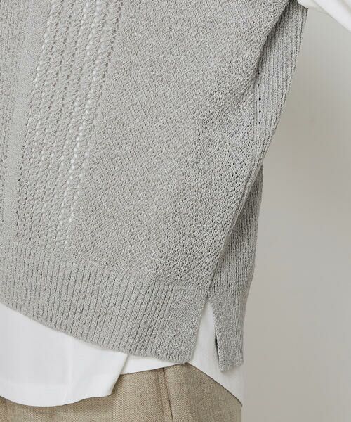 COMME CA COMFORT / コムサ・コンフォート（Lサイズ） その他トップス | 〔 +サイズ 〕 【2WAY】和紙×peフリーゼヤーン スクエアメッシュベスト | 詳細15