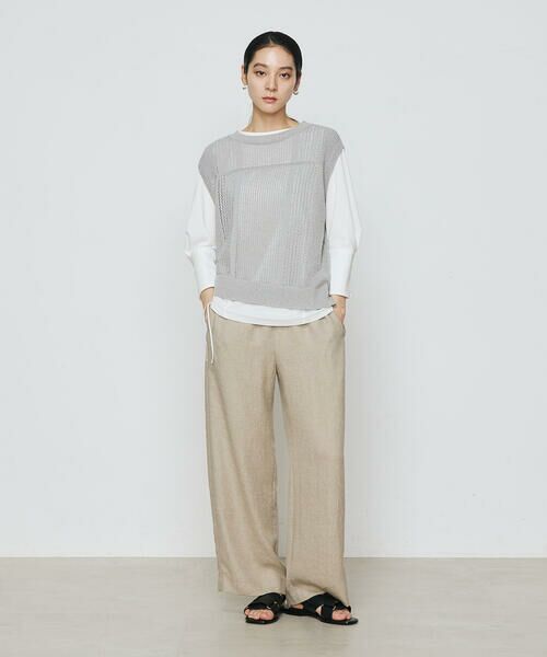 COMME CA COMFORT / コムサ・コンフォート（Lサイズ） その他トップス | 〔 +サイズ 〕 【2WAY】和紙×peフリーゼヤーン スクエアメッシュベスト | 詳細5