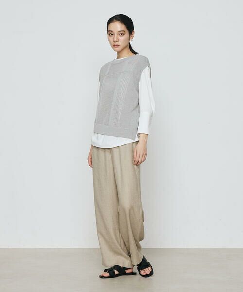 COMME CA COMFORT / コムサ・コンフォート（Lサイズ） その他トップス | 〔 +サイズ 〕 【2WAY】和紙×peフリーゼヤーン スクエアメッシュベスト | 詳細6
