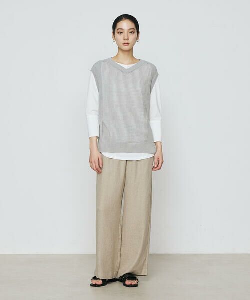 COMME CA COMFORT / コムサ・コンフォート（Lサイズ） その他トップス | 〔 +サイズ 〕 【2WAY】和紙×peフリーゼヤーン スクエアメッシュベスト | 詳細7