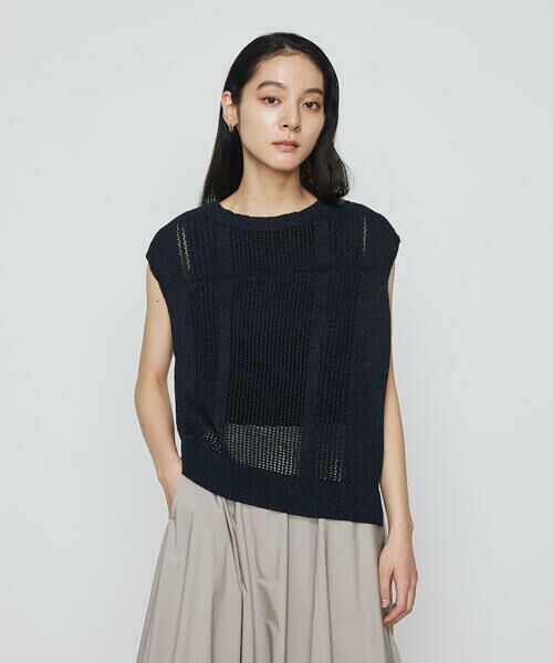 COMME CA COMFORT / コムサ・コンフォート（Lサイズ） その他トップス | 〔 +サイズ 〕 【2WAY】和紙×peフリーゼヤーン スクエアメッシュベスト | 詳細19