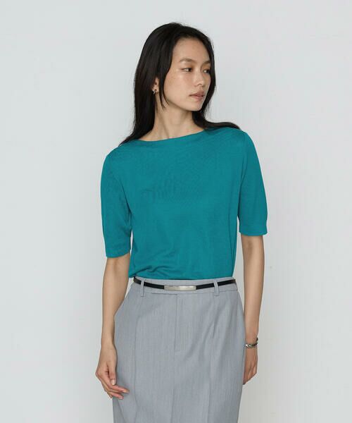 COMME CA COMFORT / コムサ・コンフォート（Lサイズ） ニット・セーター | 〔 TALLサイズ 〕 綿アセテート プルオーバー（21:グリーン）