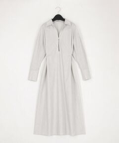 COMME CA COMFORT / コムサ・コンフォート（Lサイズ） ロング・マキシ丈ワンピース | 〔 TALLサイズ 〕 コットンポプリンストライプ シャツワンピース