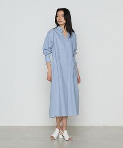 COMME CA COMFORT / コムサ・コンフォート（Lサイズ） ロング・マキシ丈ワンピース | 〔 TALLサイズ 〕 コットンポプリンストライプ シャツワンピース