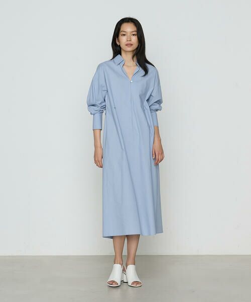 COMME CA COMFORT / コムサ・コンフォート（Lサイズ） ロング・マキシ丈ワンピース | 〔 TALLサイズ 〕 コットンポプリンストライプ シャツワンピース | 詳細2