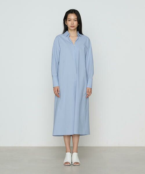 COMME CA COMFORT / コムサ・コンフォート（Lサイズ） ロング・マキシ丈ワンピース | 〔 TALLサイズ 〕 コットンポプリンストライプ シャツワンピース | 詳細5