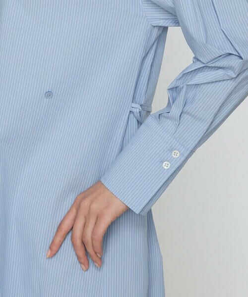 COMME CA COMFORT / コムサ・コンフォート（Lサイズ） ロング・マキシ丈ワンピース | 〔 TALLサイズ 〕 コットンポプリンストライプ シャツワンピース | 詳細9
