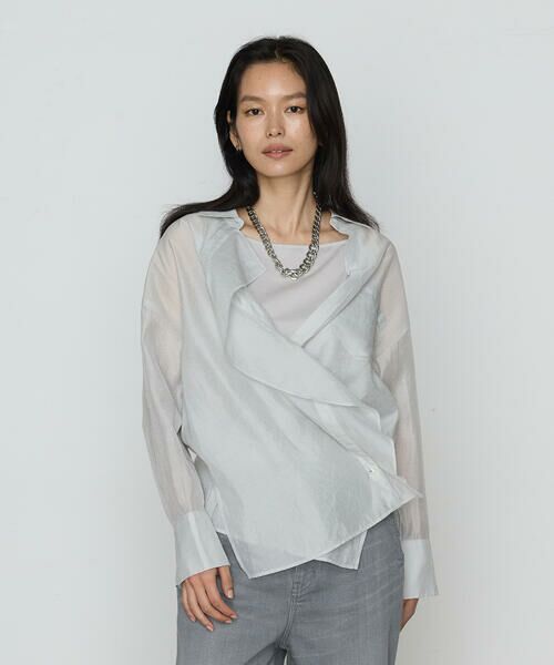 COMME CA COMFORT / コムサ・コンフォート（Lサイズ） シャツ・ブラウス | 〔 TALLサイズ 〕 シアーキュプラシルク シャツ | 詳細6