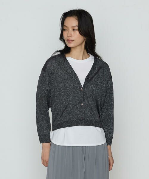 COMME CA COMFORT / コムサ・コンフォート（Lサイズ） カーディガン・ボレロ | 〔 TALLサイズ 〕 ラメリネンニット カーディガン | 詳細2