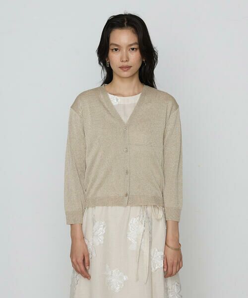 COMME CA COMFORT / コムサ・コンフォート（Lサイズ） カーディガン・ボレロ | 〔 TALLサイズ 〕 ラメリネンニット カーディガン | 詳細7