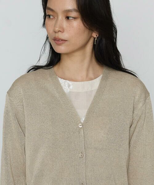 COMME CA COMFORT / コムサ・コンフォート（Lサイズ） カーディガン・ボレロ | 〔 TALLサイズ 〕 ラメリネンニット カーディガン | 詳細10