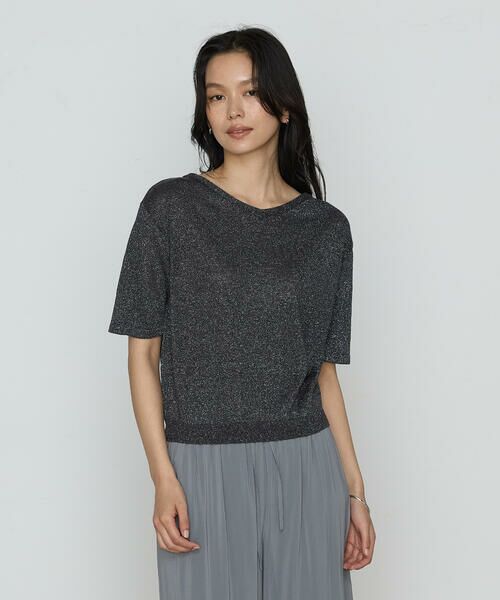 COMME CA COMFORT / コムサ・コンフォート（Lサイズ） ニット・セーター | 〔 TALLサイズ 〕 ラメリネンニット プルオーバー | 詳細7