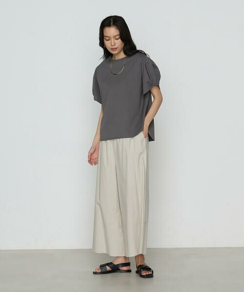 COMME CA COMFORT / コムサ・コンフォート（Lサイズ） その他パンツ | 〔 TALLサイズ 〕 コットンタイプライター ギャザーワイドパンツ | 詳細1