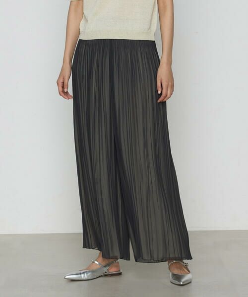 COMME CA COMFORT / コムサ・コンフォート(Lサイズ) その他パンツ | 〔 TALLサイズ 〕 シフォン×シャンブレーカッセン リバーシブルパンツ(08:チャコール×レモン)