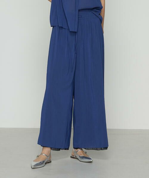 COMME CA COMFORT / コムサ・コンフォート(Lサイズ) その他パンツ | 〔 TALLサイズ 〕 シフォン×シャンブレーカッセン リバーシブルパンツ(09:ネイビー×ラピス)