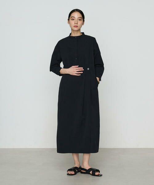 COMME CA COMFORT / コムサ・コンフォート（Lサイズ） ロング・マキシ丈ワンピース | 〔 +サイズ 〕 ストレッチタフタ シャツドレス | 詳細2